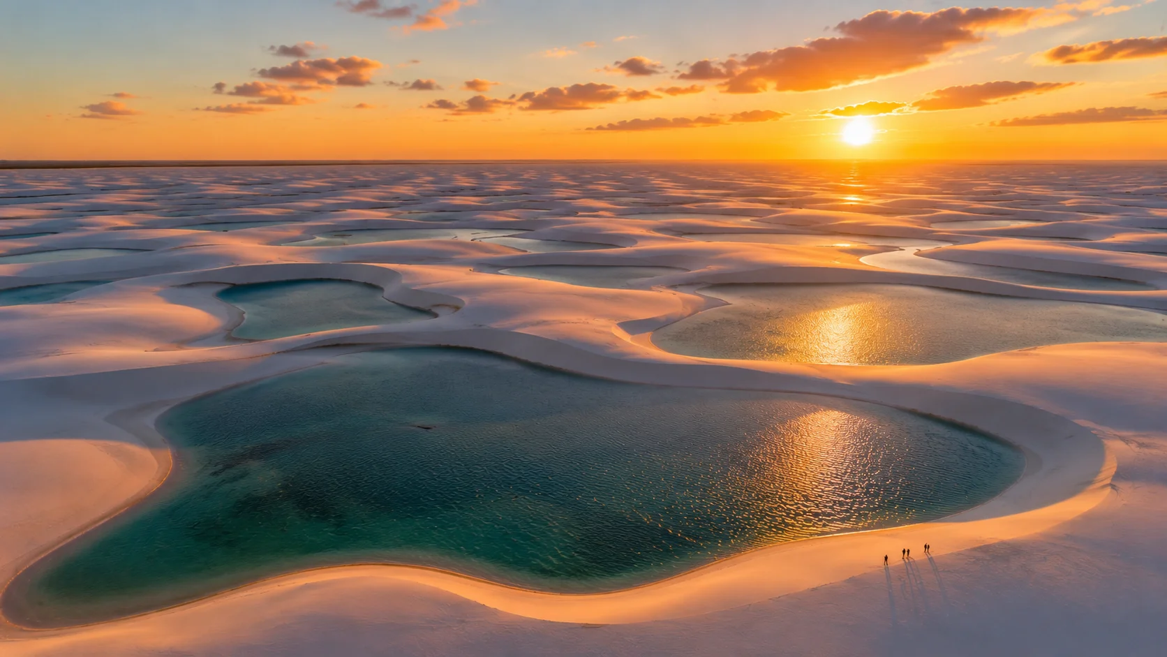 Lençóis Maranhenses ao pôr do sol — Rota das Emoções
